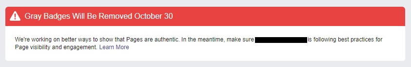 Facebook gray badge removal